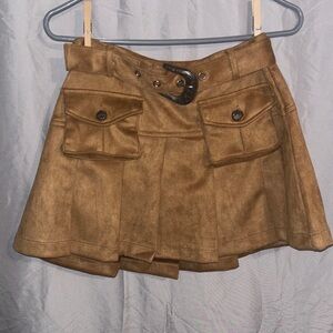 Pleated Mini Skirt with Pockets